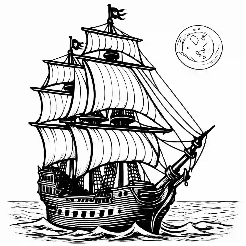 Pirate Ship coloring pages